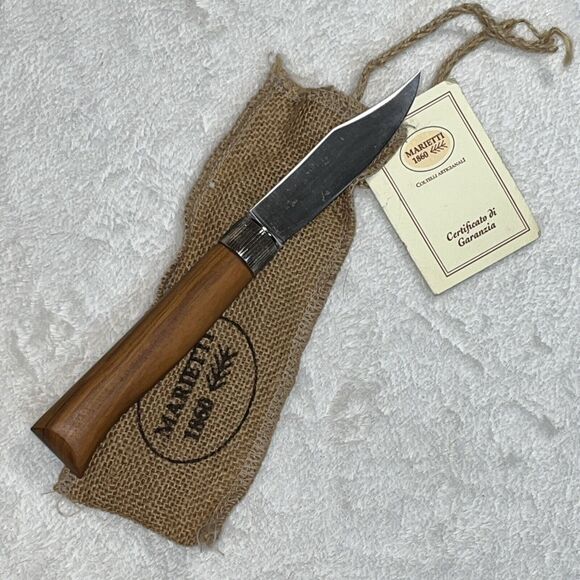 Marietti Inox Locking Blade Wooden Knife Alle-Pia Handcrafted Italian S… - Picture 8 of 9